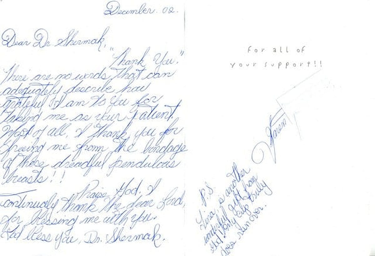 Thank you letter expressing gratitude and support.