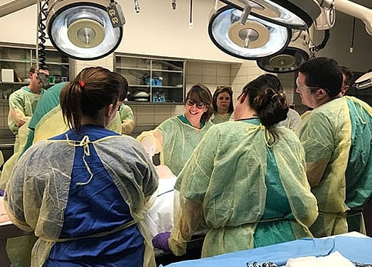 Medical team collaborating in a surgical environment