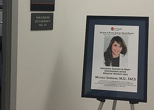 Notice board for plastic surgery grand rounds