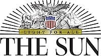 Logo of The Sun newspaper with emblem.