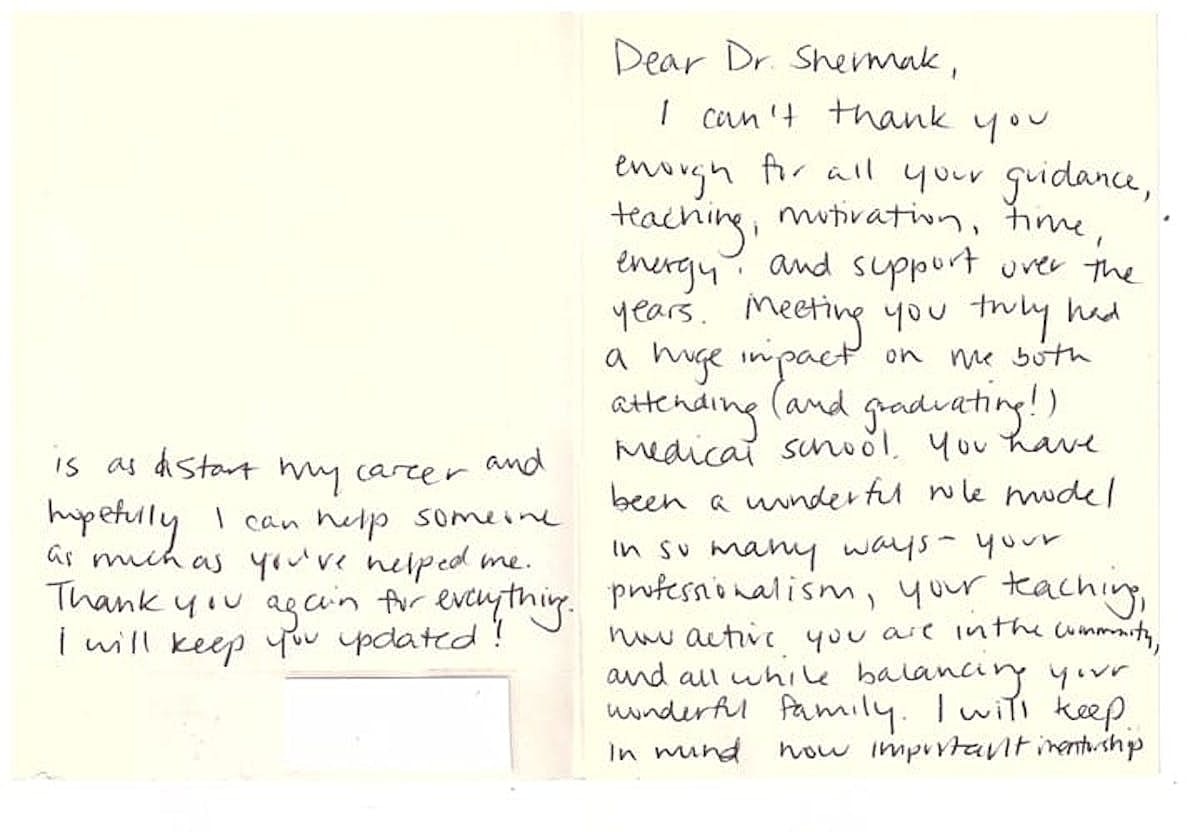 Thank you note expressing appreciation and support.