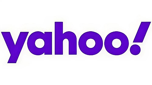 Yahoo logo on a white background.