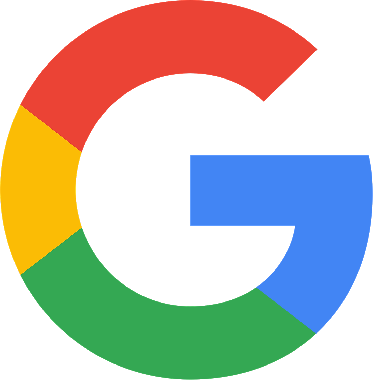 Google logo with colorful letters G and circular design.