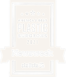 America's Best Plastic Surgeons 2021 award badge.